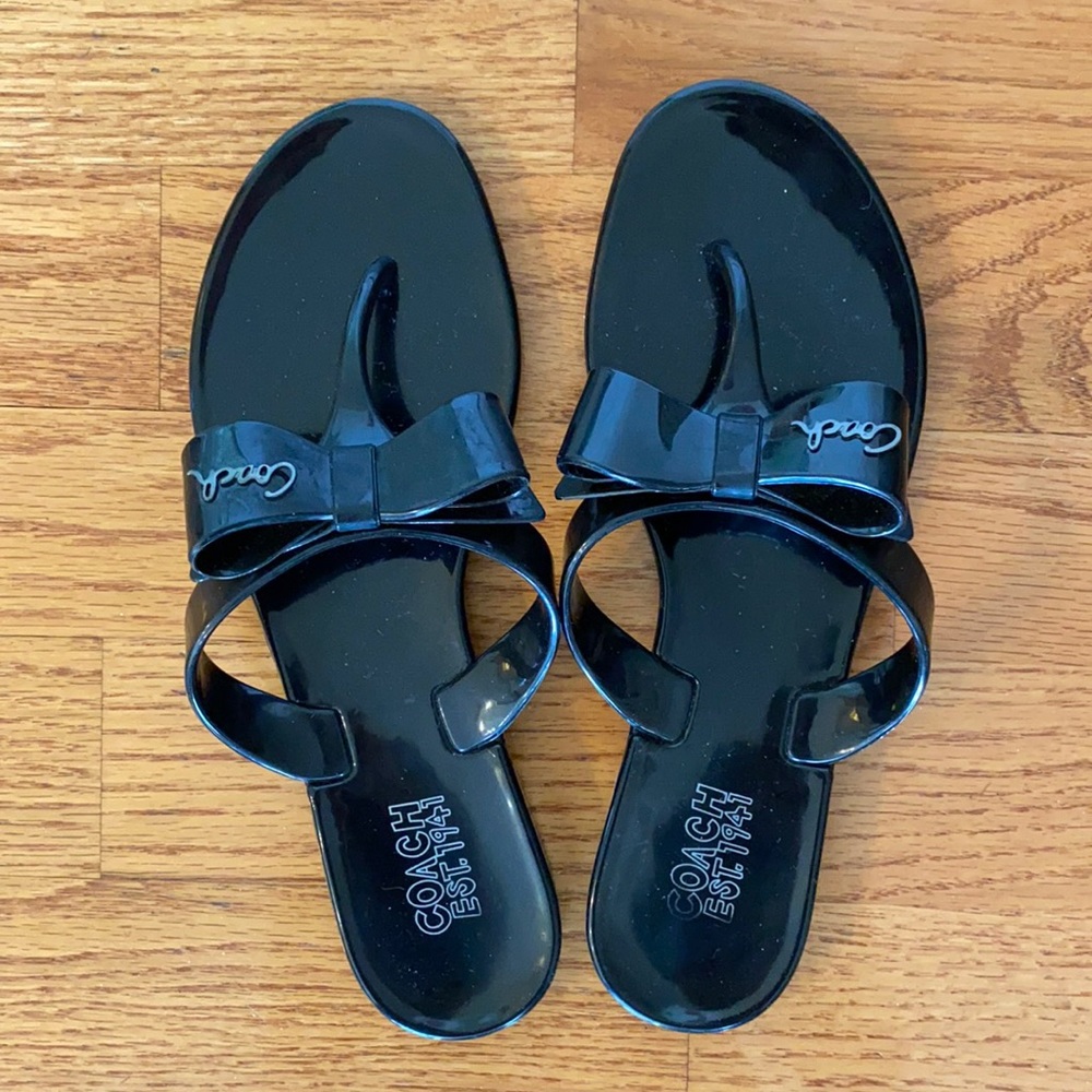 Coach plastic flip flops
